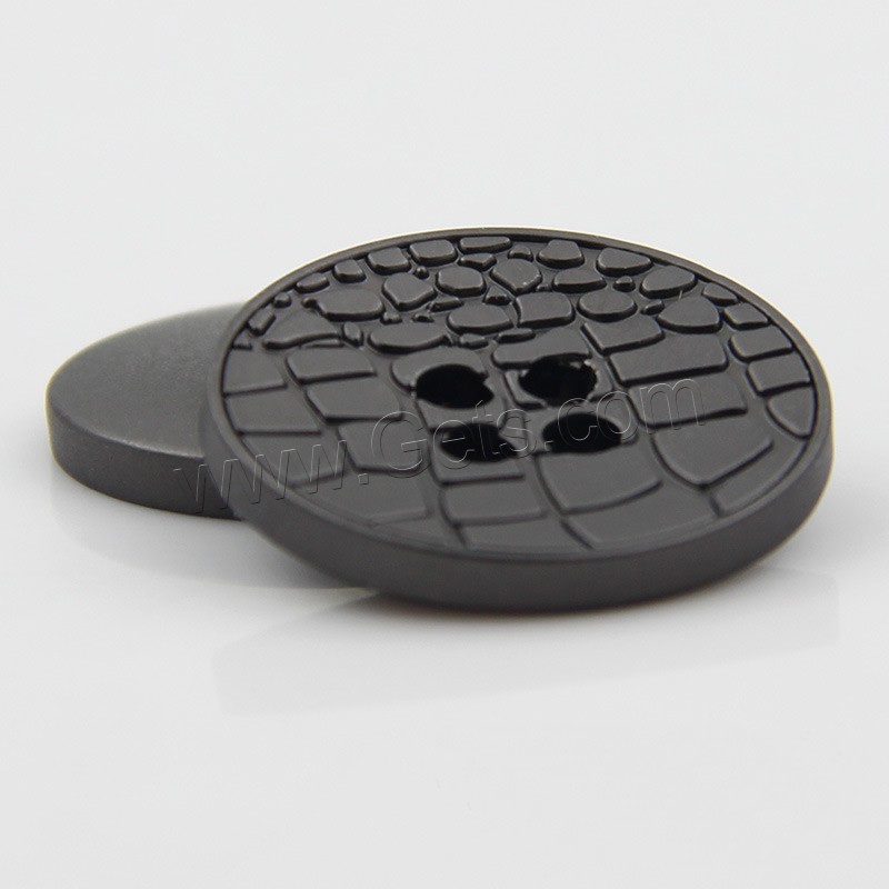 4 Отверстия цинкового сплава кнопка, цинковый сплав, Плоская круглая форма, черный свнец, разный размер для выбора, продается PC