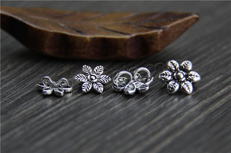 Thailand Sterling Silver Bracelet Findings, Flower, different size for choice, Sold By PC