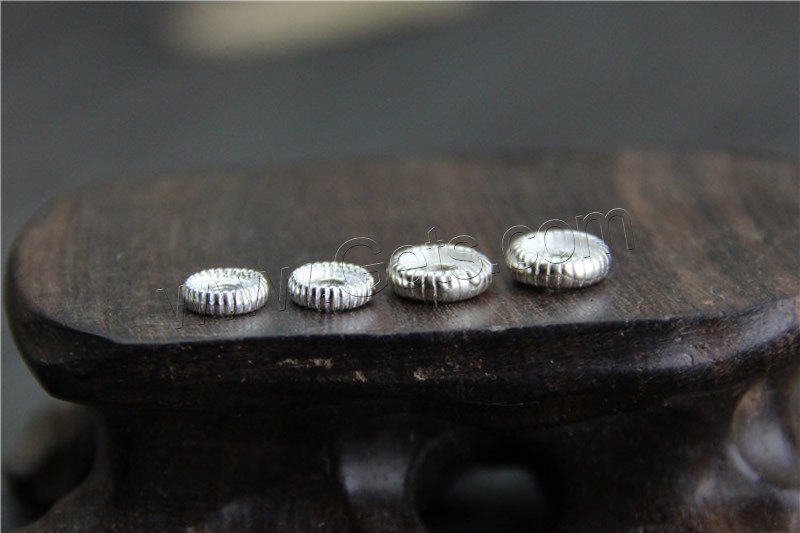 Sterling Silver Spacer Beads, 925 Sterling Silver, Flat Round, different size for choice, Sold By PC