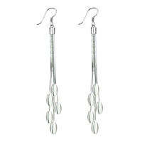 Brass Dangle Earring, real silver plated, lead & cadmium free, 82mm 