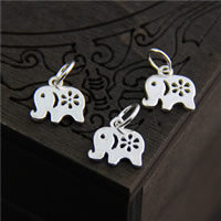 Sterling Silver Animal Pendants, 925 Sterling Silver, Elephant, 10mm Approx 4mm 