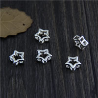 Sterling Silver Beads, 925 Sterling Silver, Star, 8mm Approx 1.7mm 