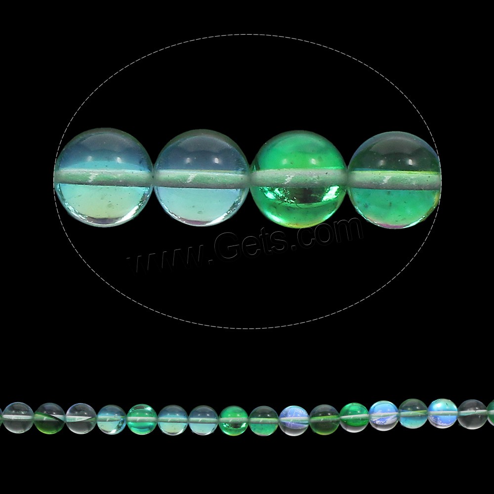 Glas Perle, rund, verschiedene Größen vorhanden & zweifarbig, keine, Bohrung:ca. 1mm, Länge:ca. 15 ZollInch, verkauft von Strang