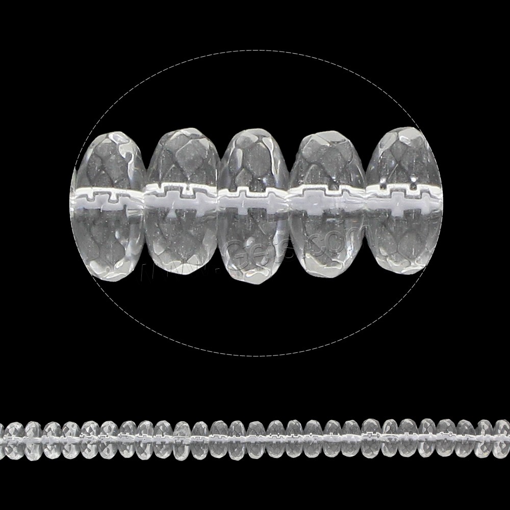 Natural Clear Quartz Beads, Rondelle, synthetic, different size for choice & faceted, Hole:Approx 1mm, Length:Approx 15.5 Inch, Sold By Strand