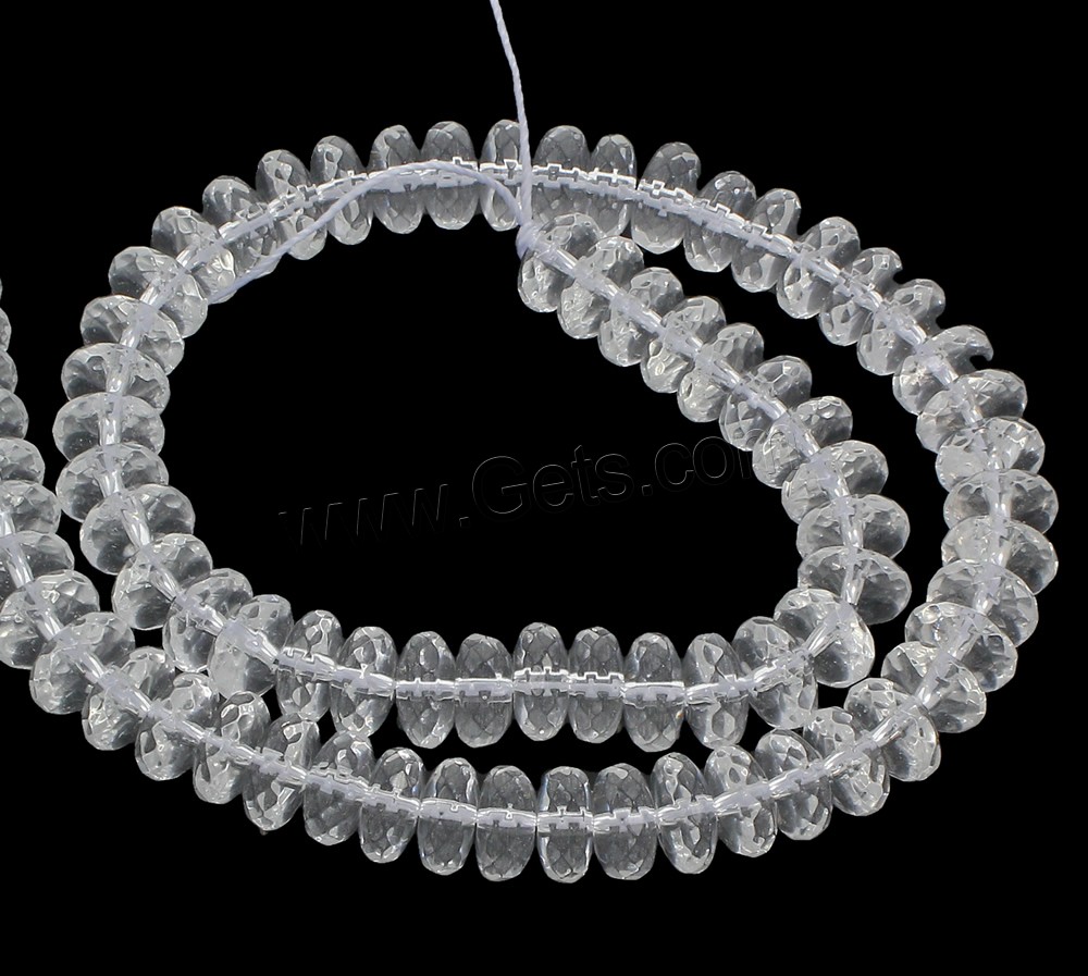 Natural Clear Quartz Beads, Rondelle, synthetic, different size for choice & faceted, Hole:Approx 1mm, Length:Approx 15.5 Inch, Sold By Strand