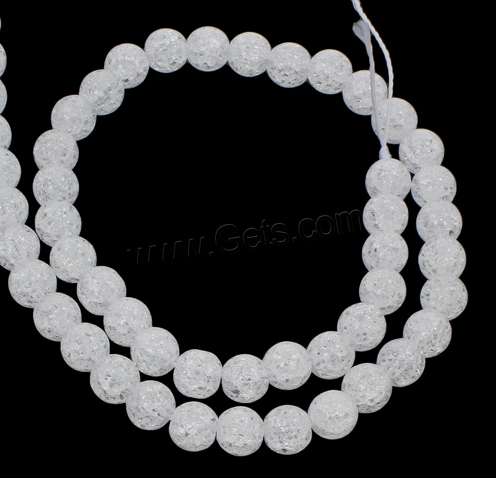Natural Clear Quartz Beads, Round, synthetic, different size for choice & crackle, Hole:Approx 1mm, Length:Approx 15.5 Inch, Sold By Strand