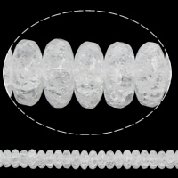自然透明石英ガラス ビーズ, クリアクォーツ, 円形, 合成, 異なるサイズの選択 & クラックル, 穴:約 1mm, 長さ:約 15 インチ, 売り手 ストランド