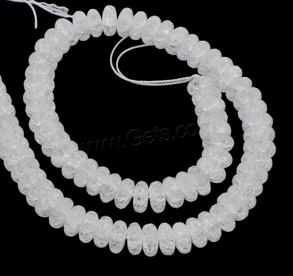 Natural Clear Quartz Beads, Rondelle, synthetic, different size for choice & crackle, Hole:Approx 1mm, Length:Approx 15 Inch, Sold By Strand