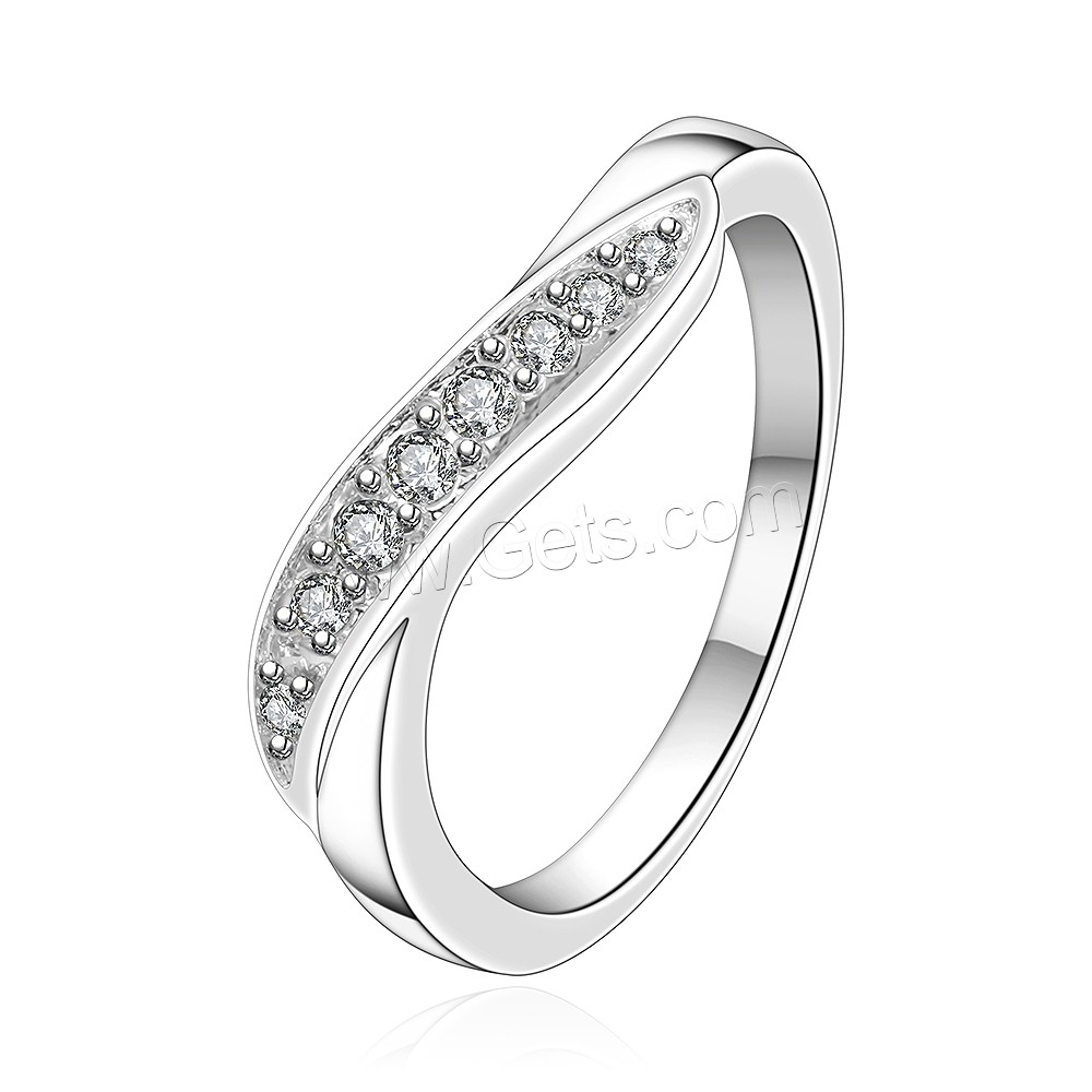 Brass, real silver plated, different size for choice & micro pave cubic zirconia, 5x17mm, Sold By PC