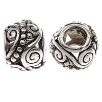Zinc Alloy European Beads, Drum, antique silver color plated, without troll, lead & cadmium free Approx 4.5mm 