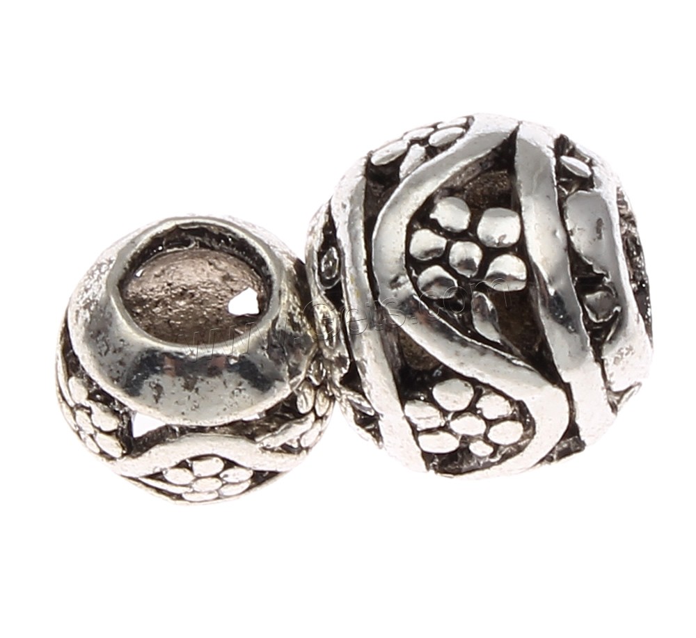 Zinc Alloy Jewelry Beads, Drum, antique silver color plated, different size for choice, lead & cadmium free, Sold By PC