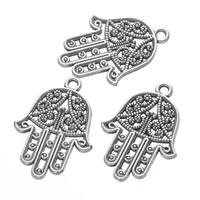 Zinc Alloy Hamsa Pendants, antique silver color plated, Islamic jewelry Approx 2mm 