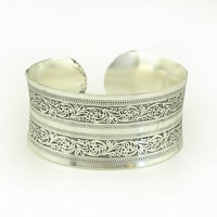 Zinc Alloy Cuff Bangle, antique silver color plated, 25mm, Inner Approx 65mm Approx 7.5 Inch 