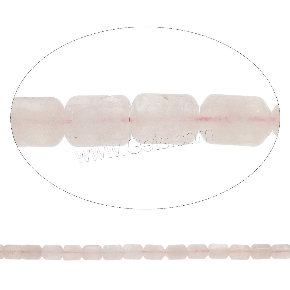 Natürliche Rosenquarz Perlen, Zylinder, verschiedene Größen vorhanden, Bohrung:ca. 1mm, Länge:ca. 13.5 ZollInch, verkauft von Strang