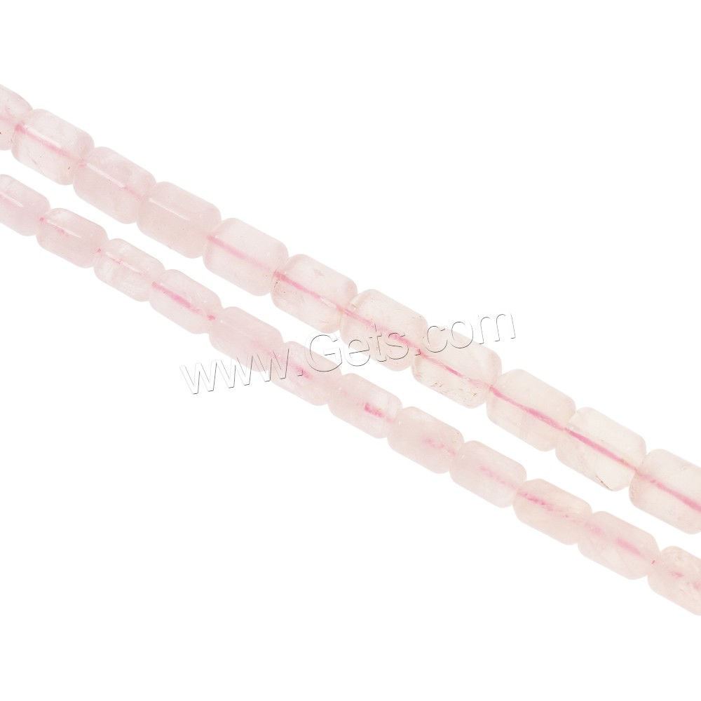Abalorio De Cuarzo Rosa Natural, cuarzo rosado, Columna, diverso tamaño para la opción, agujero:aproximado 1mm, longitud:aproximado 13.5 Inch, Vendido por Sarta