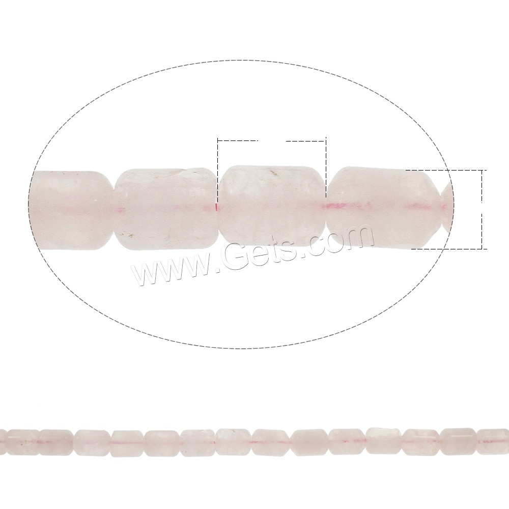Natürliche Rosenquarz Perlen, Zylinder, verschiedene Größen vorhanden, Bohrung:ca. 1mm, Länge:ca. 13.5 ZollInch, verkauft von Strang