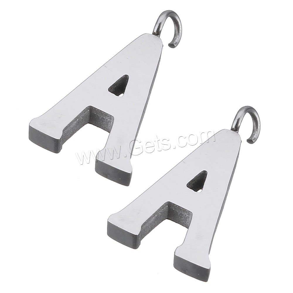 Stainless Steel Letter Pendant, different styles for choice, original color, Hole:Approx 1.5mm, Sold By PC