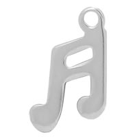 Stainless Steel Musical Instrument and Note Pendant, 316L Stainless Steel, Music Note, original color Approx 5mm 