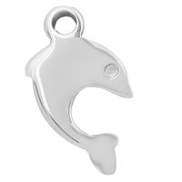 Stainless Steel Animal Pendants, 316L Stainless Steel, Dolphin, original color Approx 5mm 