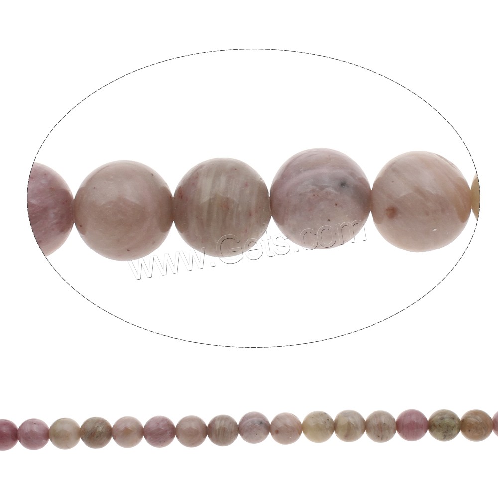 Rhodonite Beads, Rhodochrosite, Round, synthetic, different size for choice, Hole:Approx 1mm, Length:Approx 15 Inch, Sold By Strand