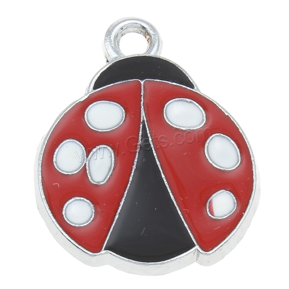 Zinc Alloy Enamel Pendants, Ladybug, plated, more colors for choice, 21x26x2mm, Sold By PC