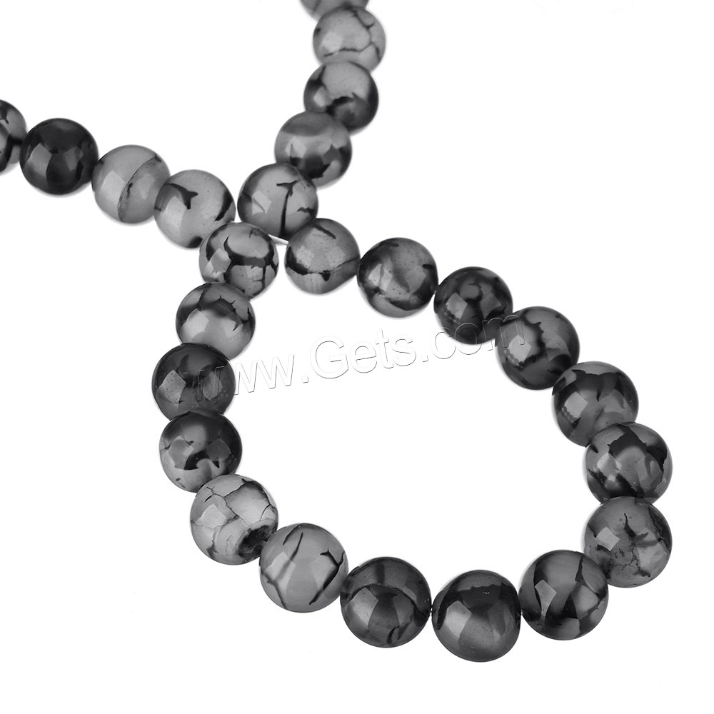 Natural Dragon Veins Agate Beads, Round, Hole:Approx 1-2mm, Length:13 Inch, Sold By Strand