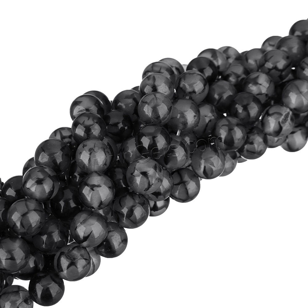 Natural Dragon Veins Agate Beads, Round, Hole:Approx 1-2mm, Length:13 Inch, Sold By Strand