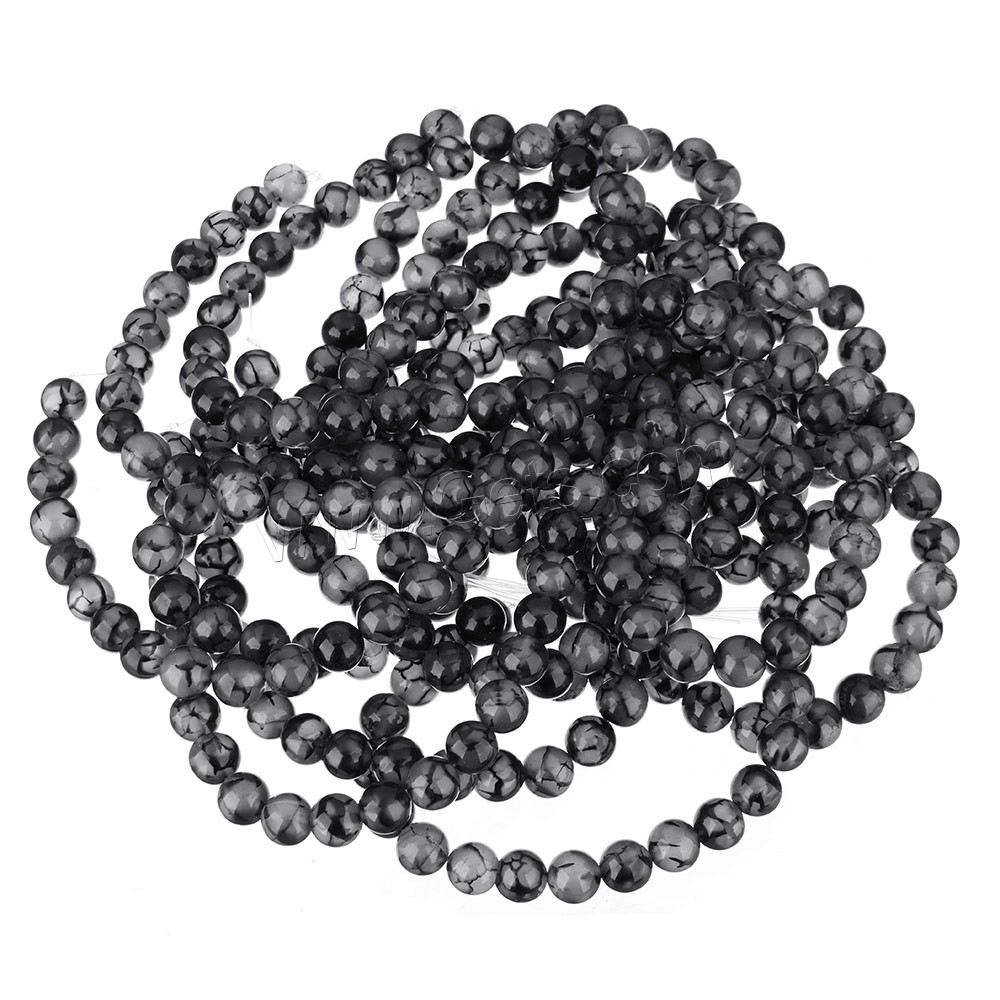 Natürliche Drachen Venen Achat Perlen, Drachenvenen Achat, rund, Bohrung:ca. 1-2mm, Länge:13 ZollInch, verkauft von Strang