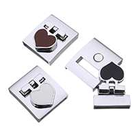 Rechteck Edelstahl Magnetverschluss, Emaille, keine, 25x21x9mm, Bohrung:ca. 18x1.3mm, verkauft von PC