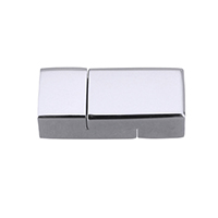 Cierre magnético de acero inoxidable rectangular, Rectángular, color original, 17.5x8x5.5mm, agujero:aproximado 6x2.5mm, Vendido por UD