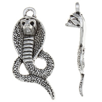 Zinc Alloy Animal Pendants, Snake, antique silver color plated, lead & cadmium free Approx 2mm, Approx 