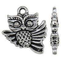 Zinc Alloy Animal Pendants, Owl, antique silver color plated, lead & cadmium free Approx 2mm, Approx 