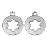 Zinc Alloy Jewelry Pendants, Flat Round, antique silver color plated, lead & cadmium free Approx 1mm, Approx 