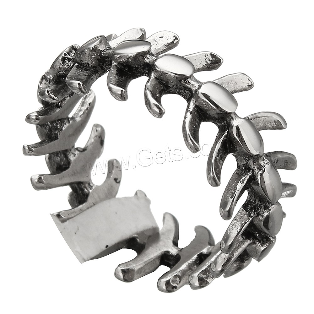 Нержавеющая сталь Человек палец кольцо, Нержавеющая сталь 316, разный размер для выбора & чернеют, 9x2.5mm, продается PC