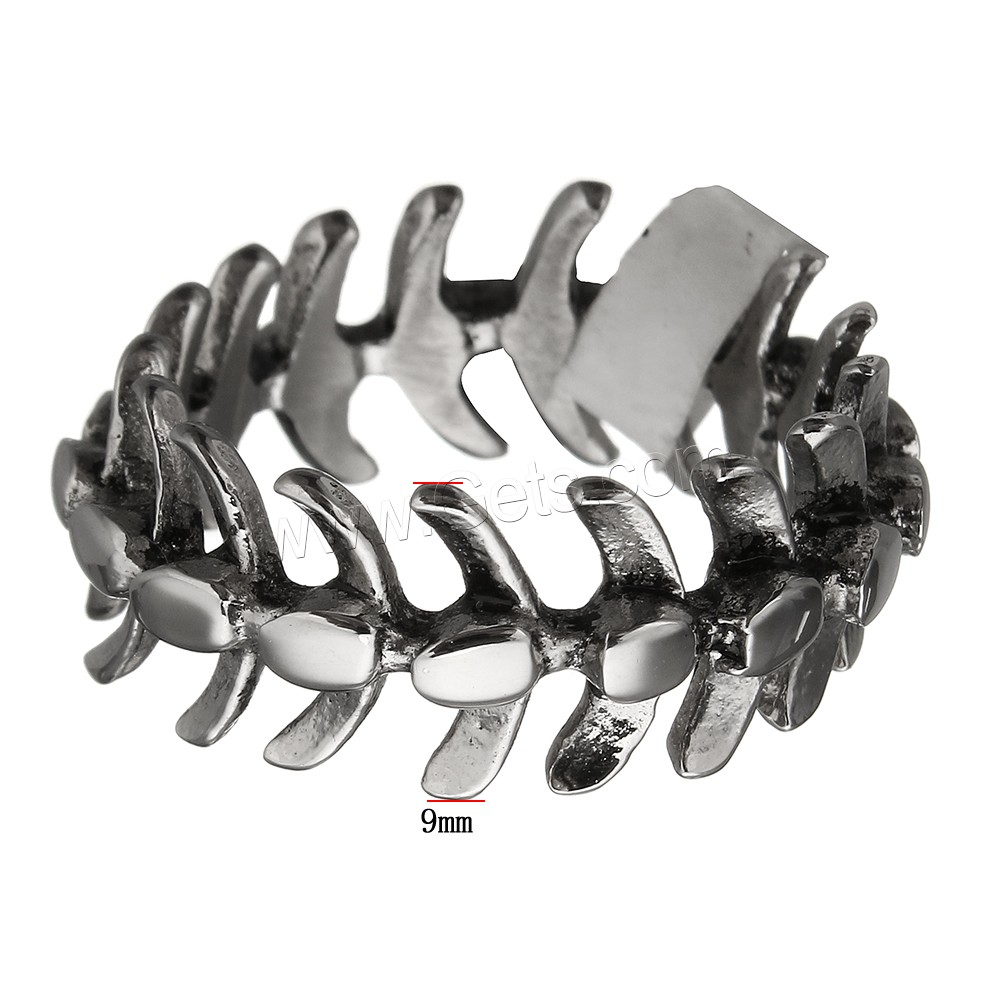 Нержавеющая сталь Человек палец кольцо, Нержавеющая сталь 316, разный размер для выбора & чернеют, 9x2.5mm, продается PC