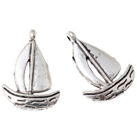 Vehicle Shaped Zinc Alloy Pendants, Sail Boat, antique silver color plated, nautical pattern, lead & cadmium free Approx 1mm, Approx 
