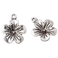 Zinc Alloy Flower Pendants, antique silver color plated, lead & cadmium free Approx 2mm, Approx 