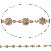 Handmade Brass Chain, Flower, plated, bar chain lead & cadmium free 