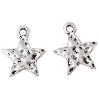 Zinc Alloy Star Pendant, antique silver color plated, hammered, lead & cadmium free Approx 2mm, Approx 