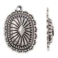 Zinc Alloy Pendant Cabochon Setting, Flat Oval, antique silver color plated, lead & cadmium free Approx 2mm, Inner Approx Approx 