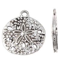 Zinc Alloy Flat Round Pendants, antique silver color plated, lead & cadmium free Approx 1.5mm, Approx 
