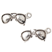 Zinc Alloy Jewelry Pendants, Glasses, antique silver color plated, lead & cadmium free Approx 2mm, Approx 