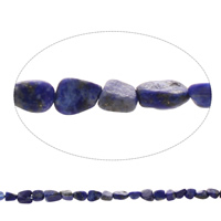 Natürlichen Lapislazuli Perlen, natürlicher Lapislazuli, Klumpen, 6x3mm-8x12x3mm, Bohrung:ca. 1mm, Länge:ca. 15.5 ZollInch, ca. 54PCs/Strang, verkauft von Strang
