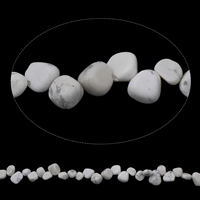 Natürlicher weißer Türkis Perle, Klumpen, 8x5mm-12x14x10mm, Bohrung:ca. 1mm, Länge:ca. 15.5 ZollInch, ca. 52PCs/Strang, verkauft von Strang