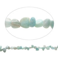 Amazonit Perlen, Klumpen, natürlich, 8x10x6mm-12x16x9mm, Bohrung:ca. 1mm, Länge:ca. 15.5 ZollInch, ca. 50PCs/Strang, verkauft von Strang