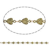 Handmade Brass Chain, Heart, plated, bar chain lead & cadmium free 