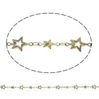 Handmade Brass Chain, Star, plated, bar chain lead & cadmium free 