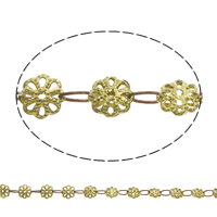 Handmade Brass Chain, Flower, plated lead & cadmium free 