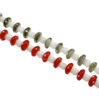 Pflanze Lampwork Perlen, Pilz, handgemacht, zweifarbig, keine, 14x13mm, Bohrung:ca. 1mm, verkauft von PC