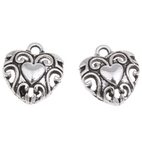 Zinc Alloy Heart Pendants, antique silver color plated, lead & cadmium free Approx 1mm, Approx 